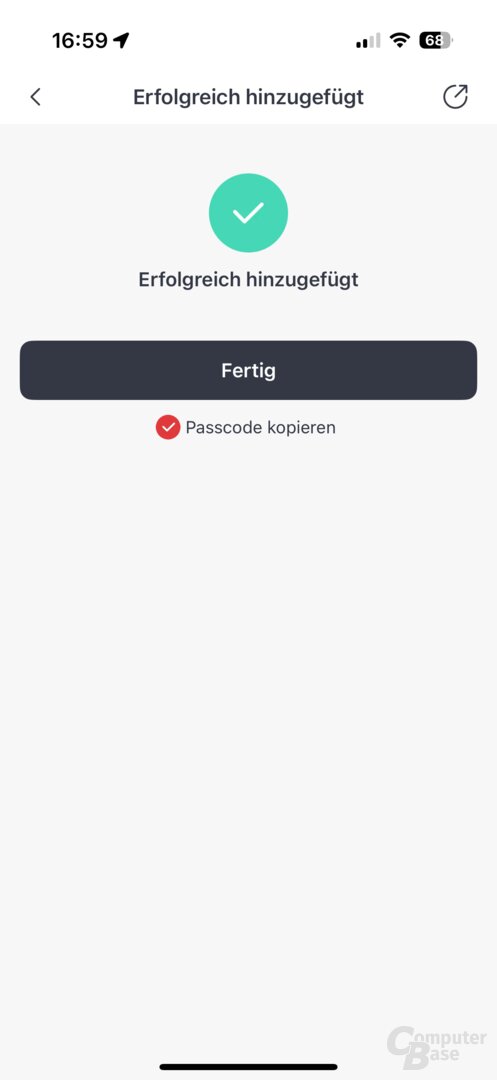 Keypad Vision: Hinzufügen eines Passcodes