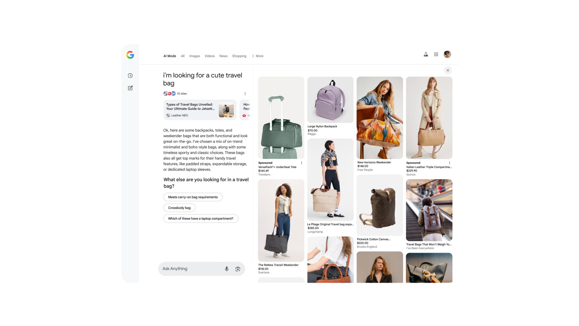 AI Mode: Shopping mit der KI-Suche