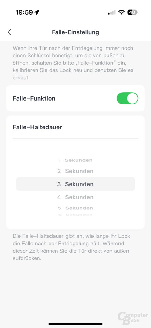 Funktionen des SwitchBot Lock Ultra in der App