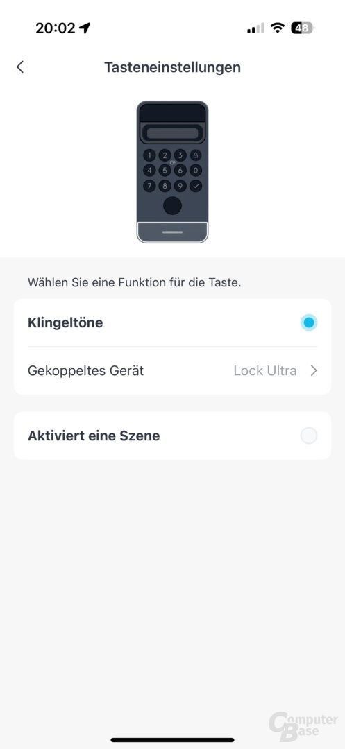 Funktionen des SwitchBot Keypad Vision in der App