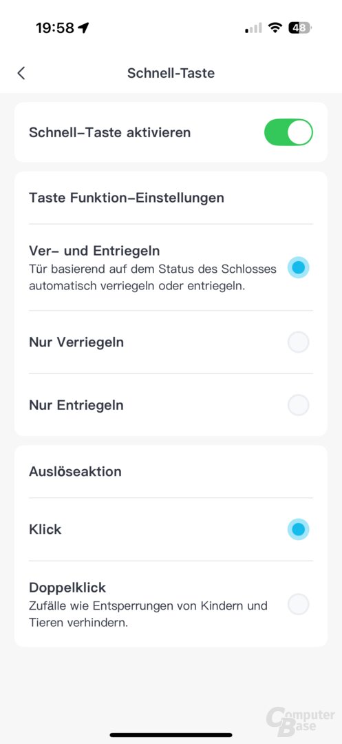 Funktionen des SwitchBot Lock Ultra in der App