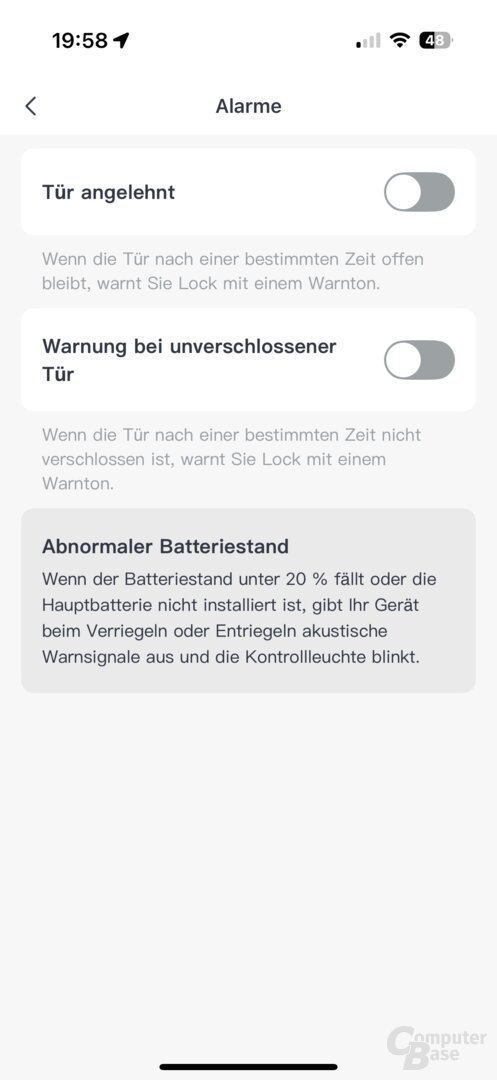 Funktionen des SwitchBot Lock Ultra in der App
