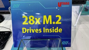 Utran Technology: 28 M.2-SSDs in einer PCIe-5.0-Karte untergebracht