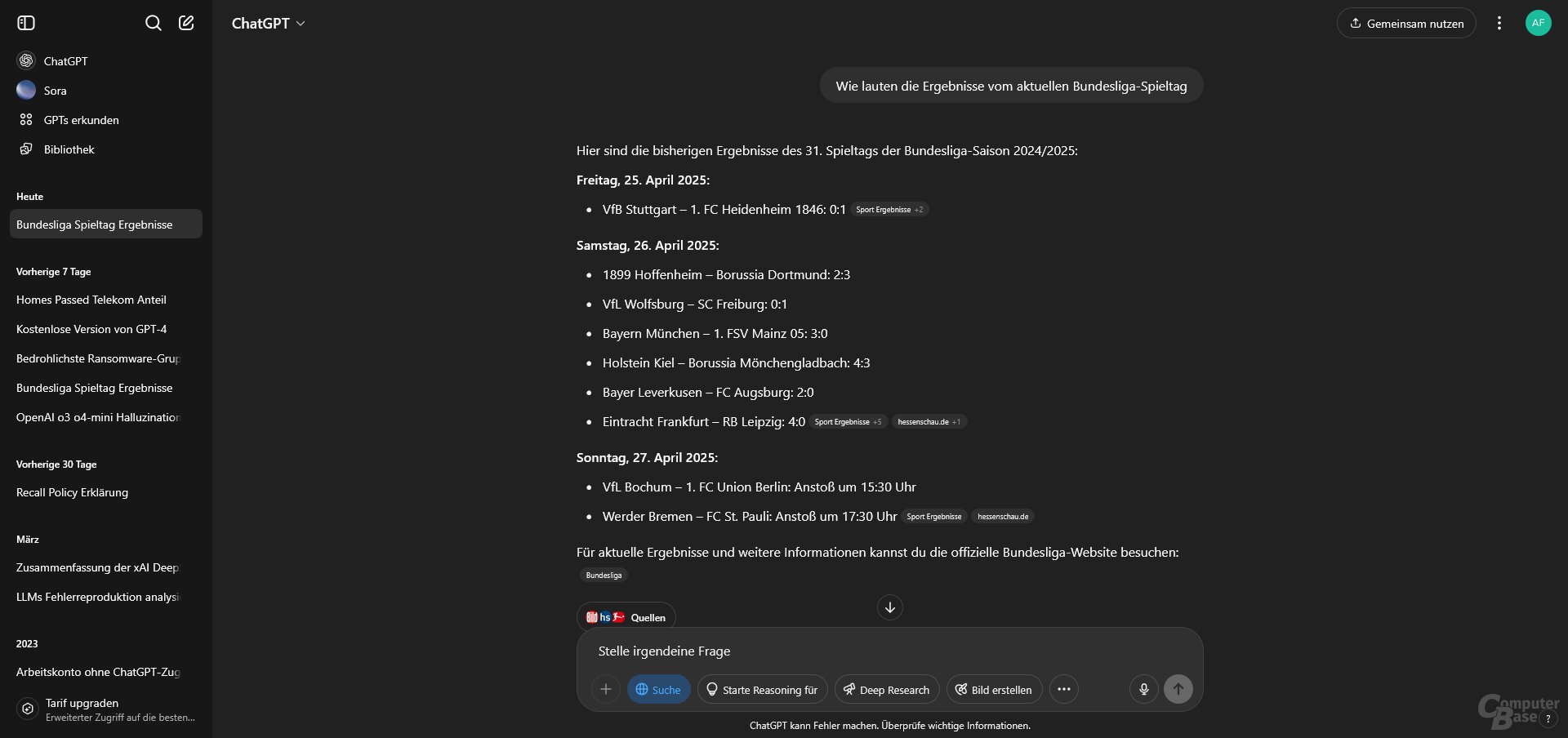 Test 6: ChatGPT Search