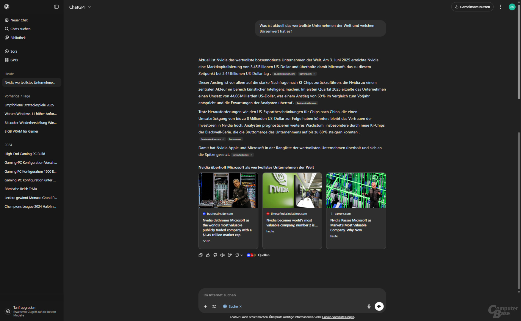 Test 1: ChatGPT Search