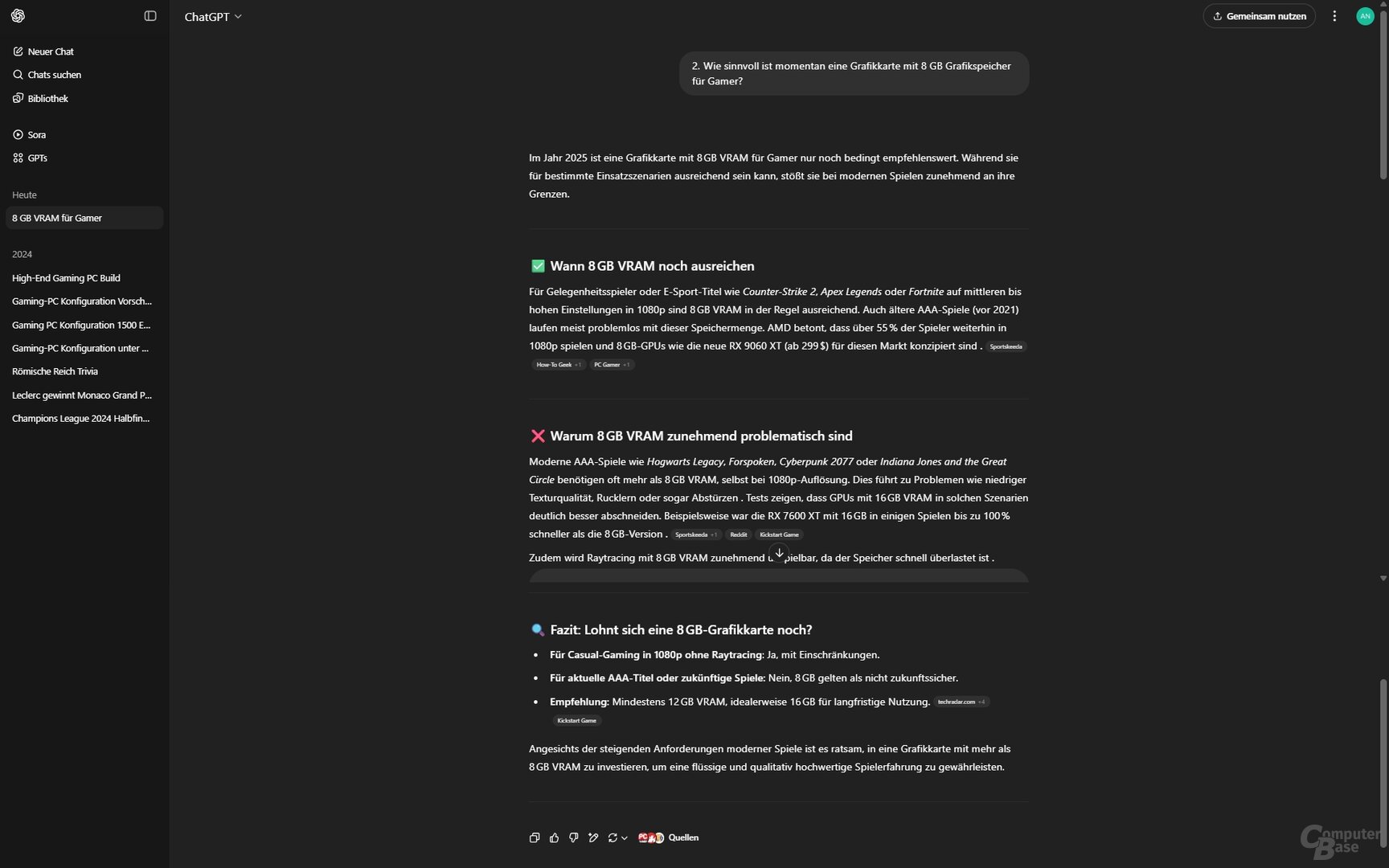 Test 2a: ChatGPT Search