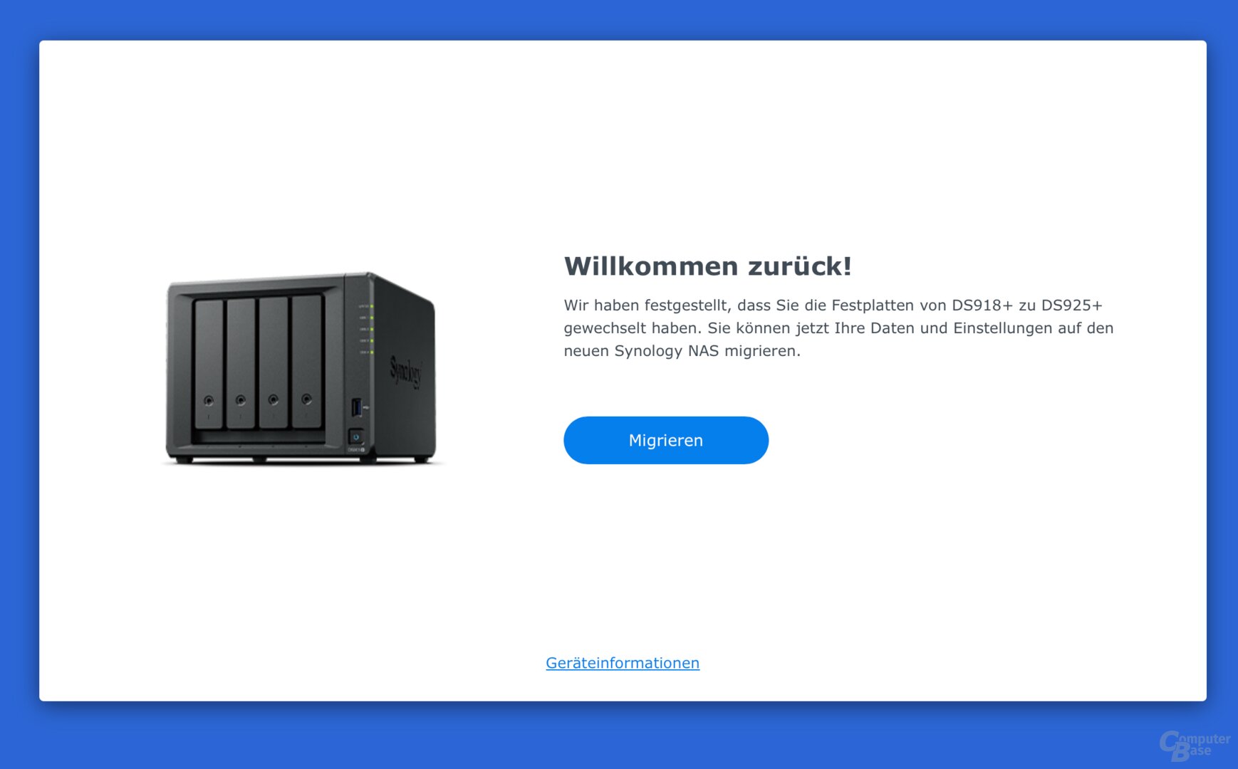 Migration von einem anderen Synology-NAS funktioniert auch mit nicht-zertifizierten Laufwerken