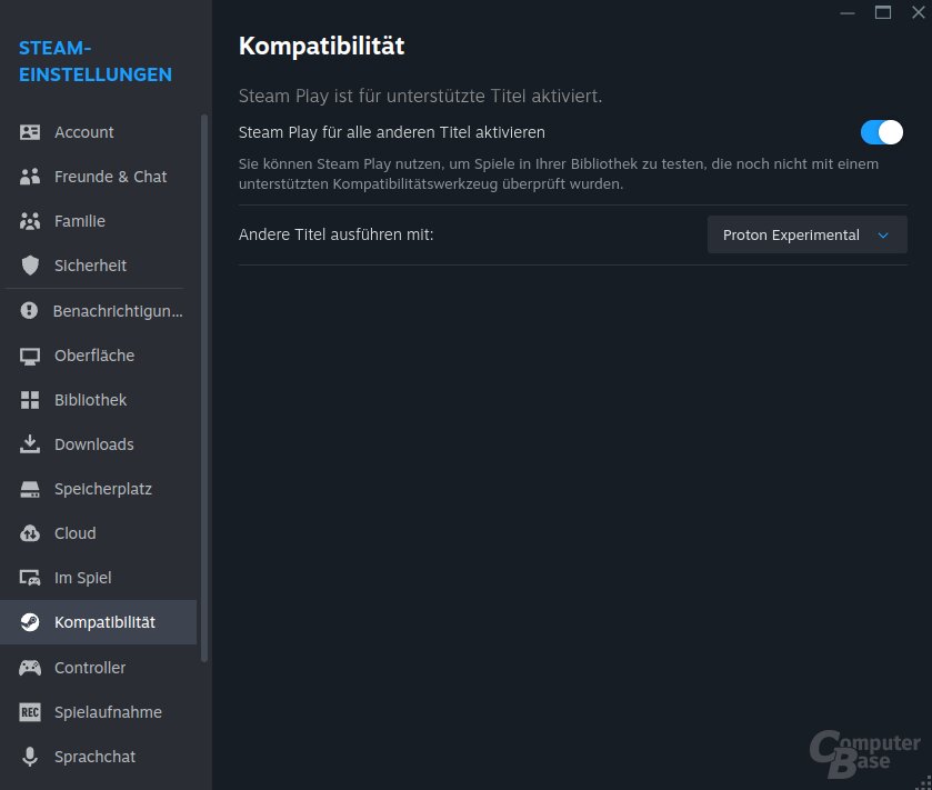 Bislang musste Steam Play manuell aktiviert werden.