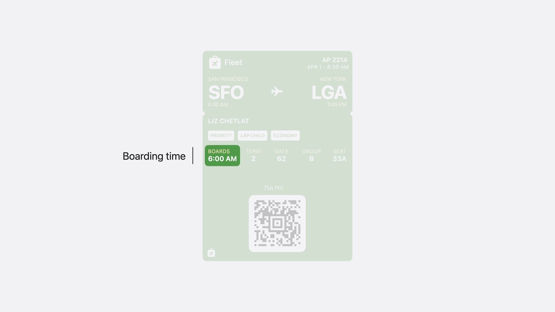 Boarding-Uhrzeit