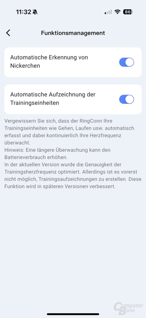 Inzwischen lässt sich auch die automatische Trainingsaufzeichnung aktivieren