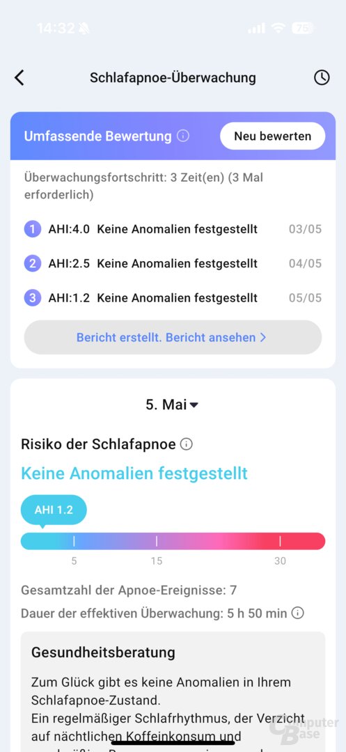 Erkennung der Schlafapnoe