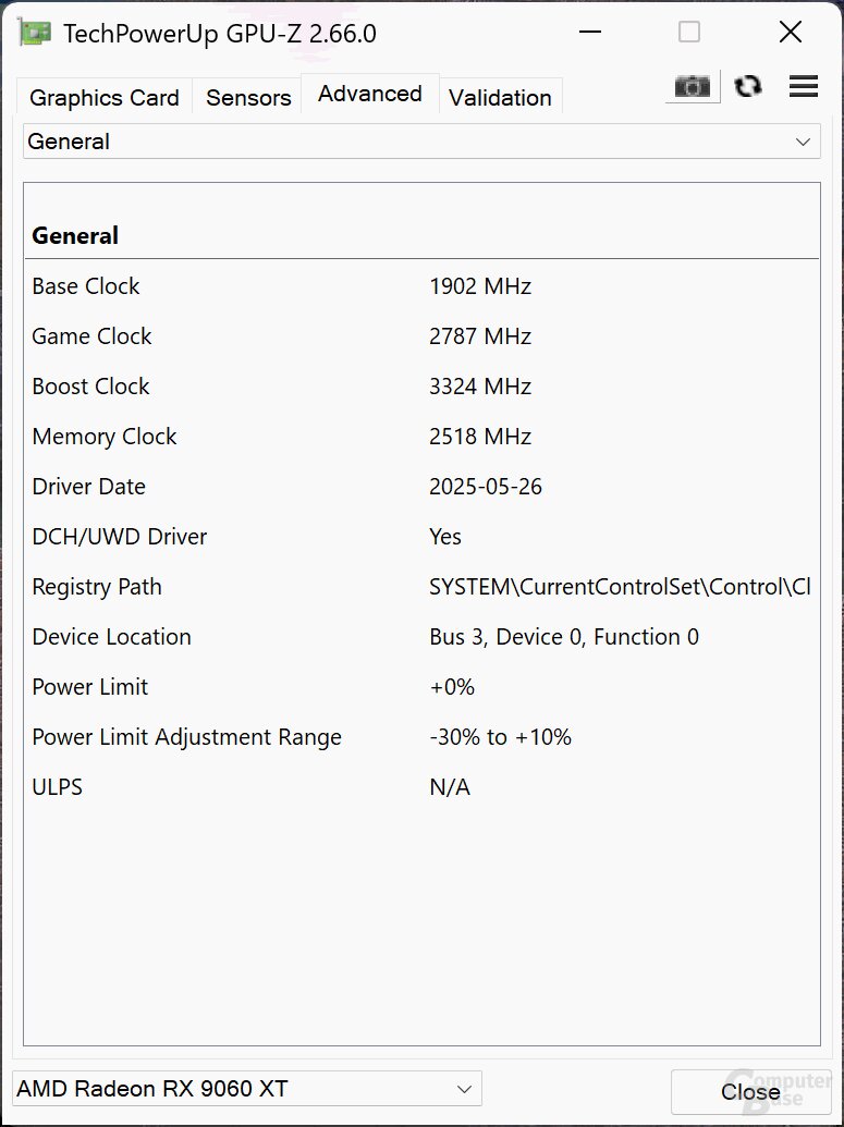 ASRock Radeon RX 9060 XT 16 GB Steel Legend – Standard-Bios