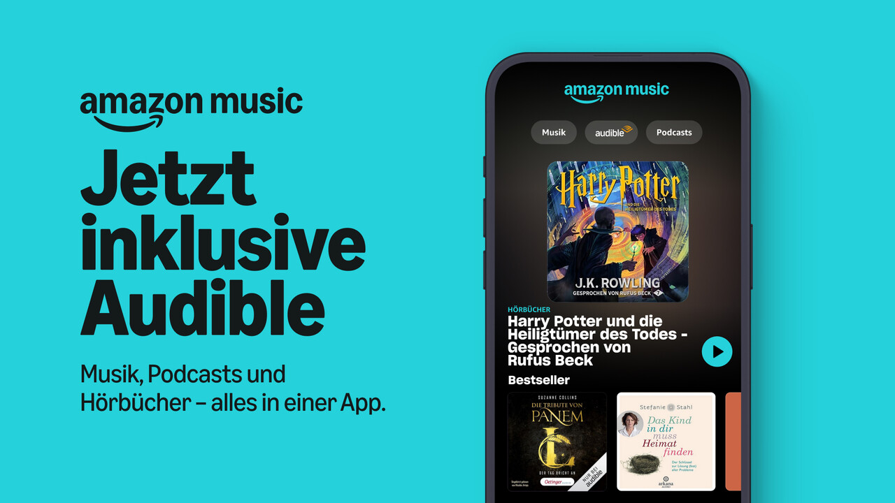 Amazon Music Unlimited: Jeden Monat ein Hörbuch aus Audible Premium inkludiert
