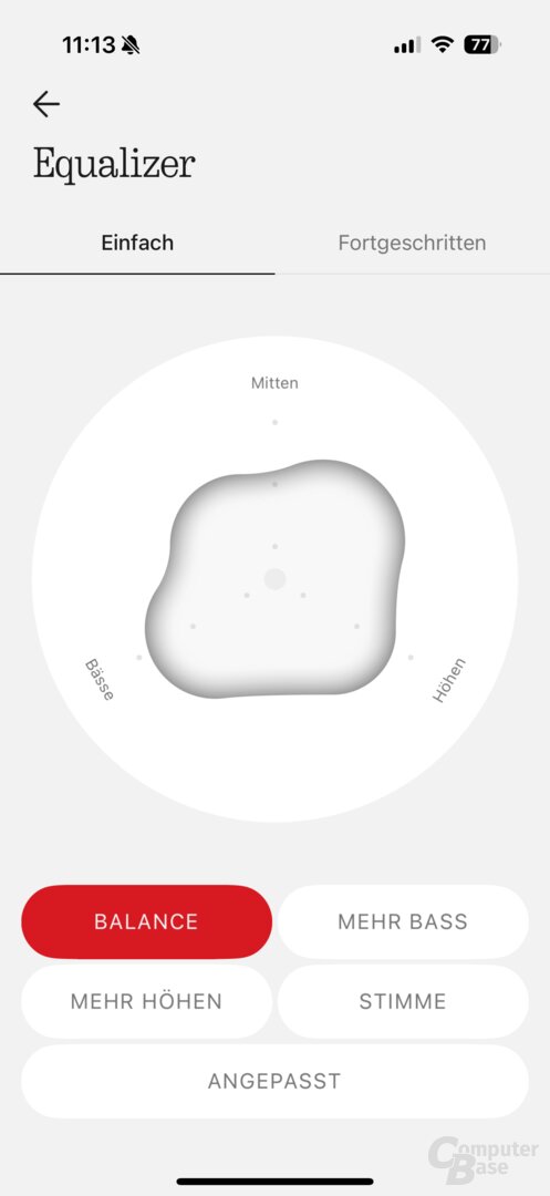 Equalizer in der Nothing-App