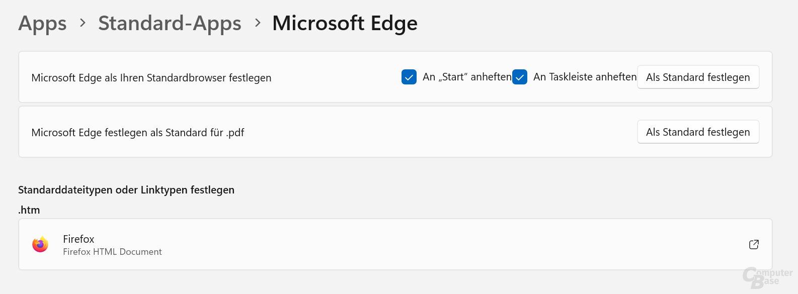 Der Standard-Browser kann mit einem Klick auch zum Default-PDF-Reader gemacht werden