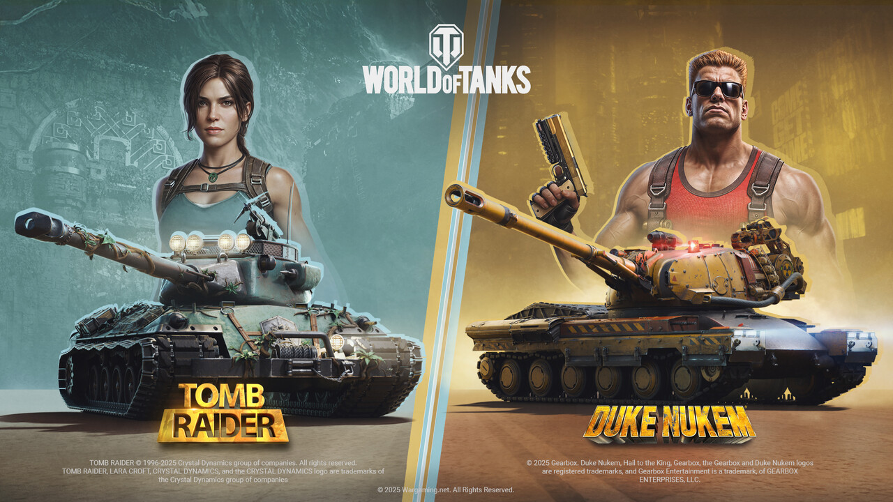 World of Tanks Heroes' Path: Duke Nukem und Lara Croft fahren ab 10. Juli Panzer