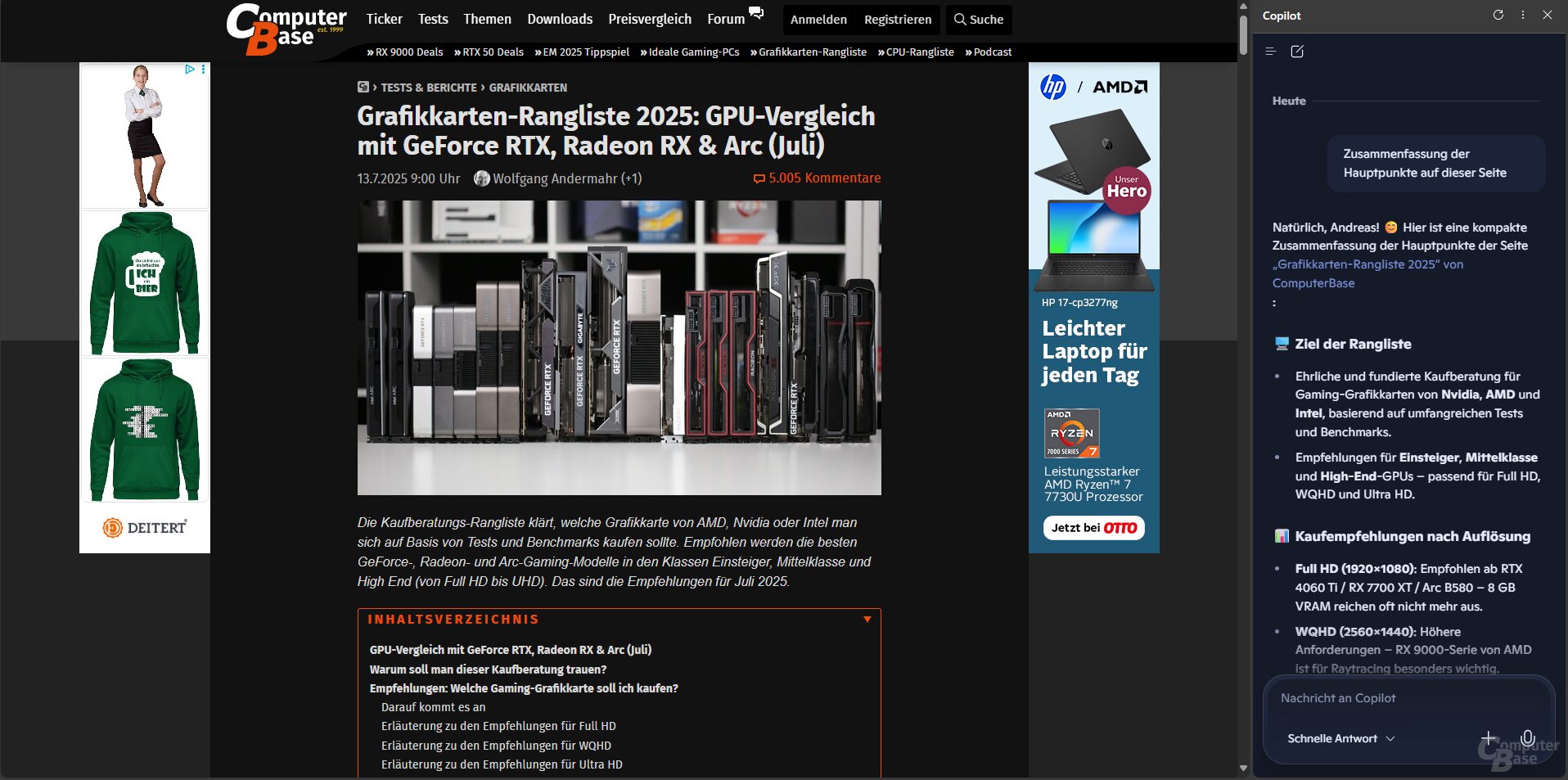 Microsoft Edge und die KI-Sidebar