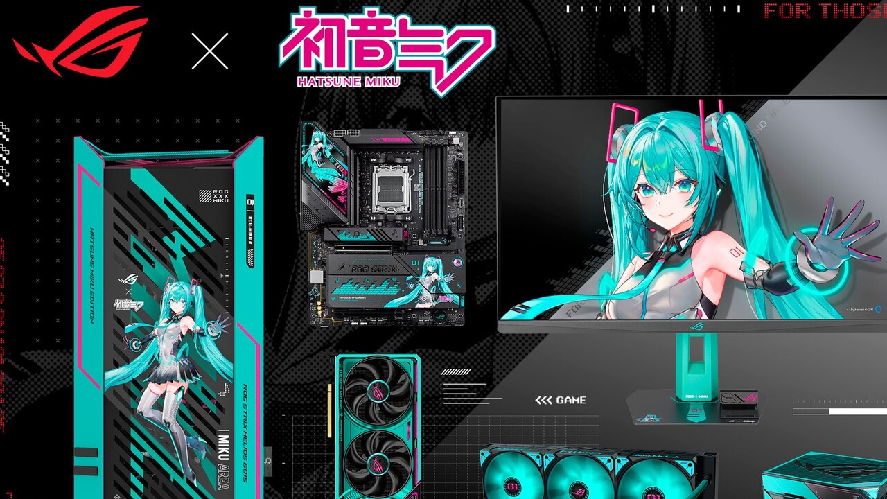 Hatsune Miku Edition: Asus ermöglicht fast kompletten PC in Türkis und Pink