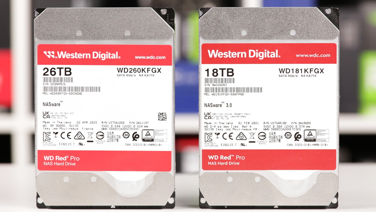 WD Red Pro 26 TB im Test: Elf Magnetscheiben gegen die Laser-Technik HAMR