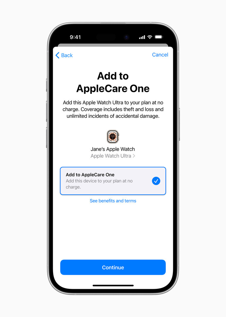 Gerät später AppleCare One hinzufügen