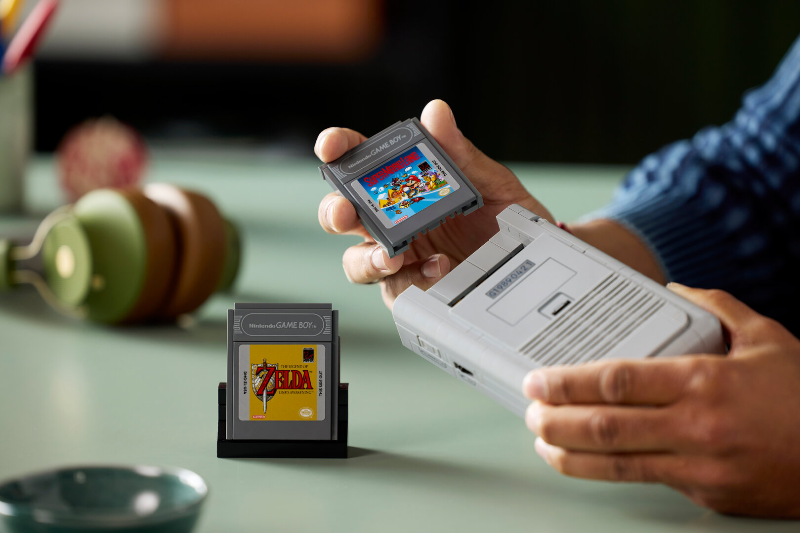 Bei der Bausteinversion des Game Boy von Lego lassen sich auch die Kassetten wechseln
