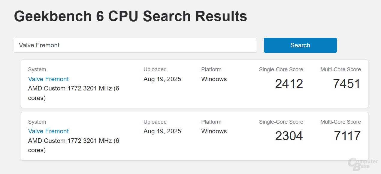 Valve Fremont im Geekbench