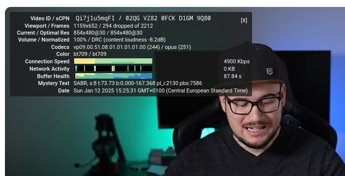 Auslastung in YouTube und 480p