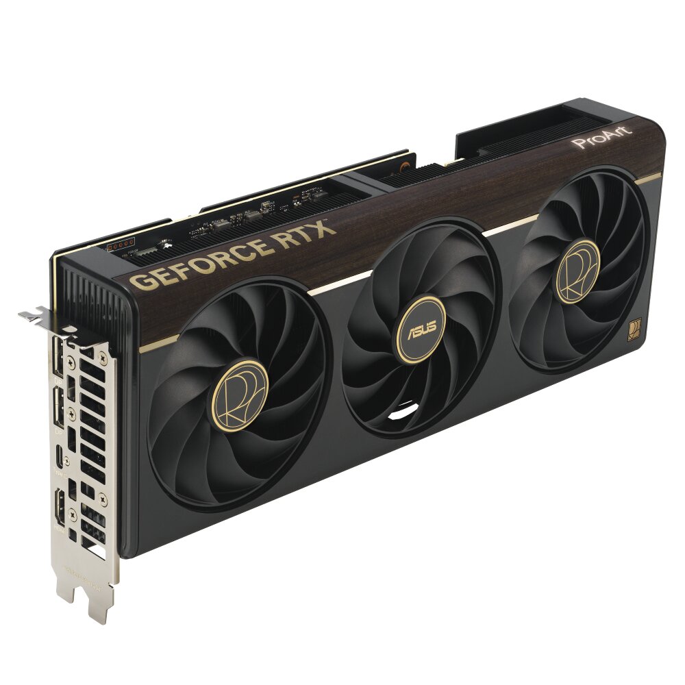 Die Asus GeForce RTX 5080 ProArt mit Holzdekor