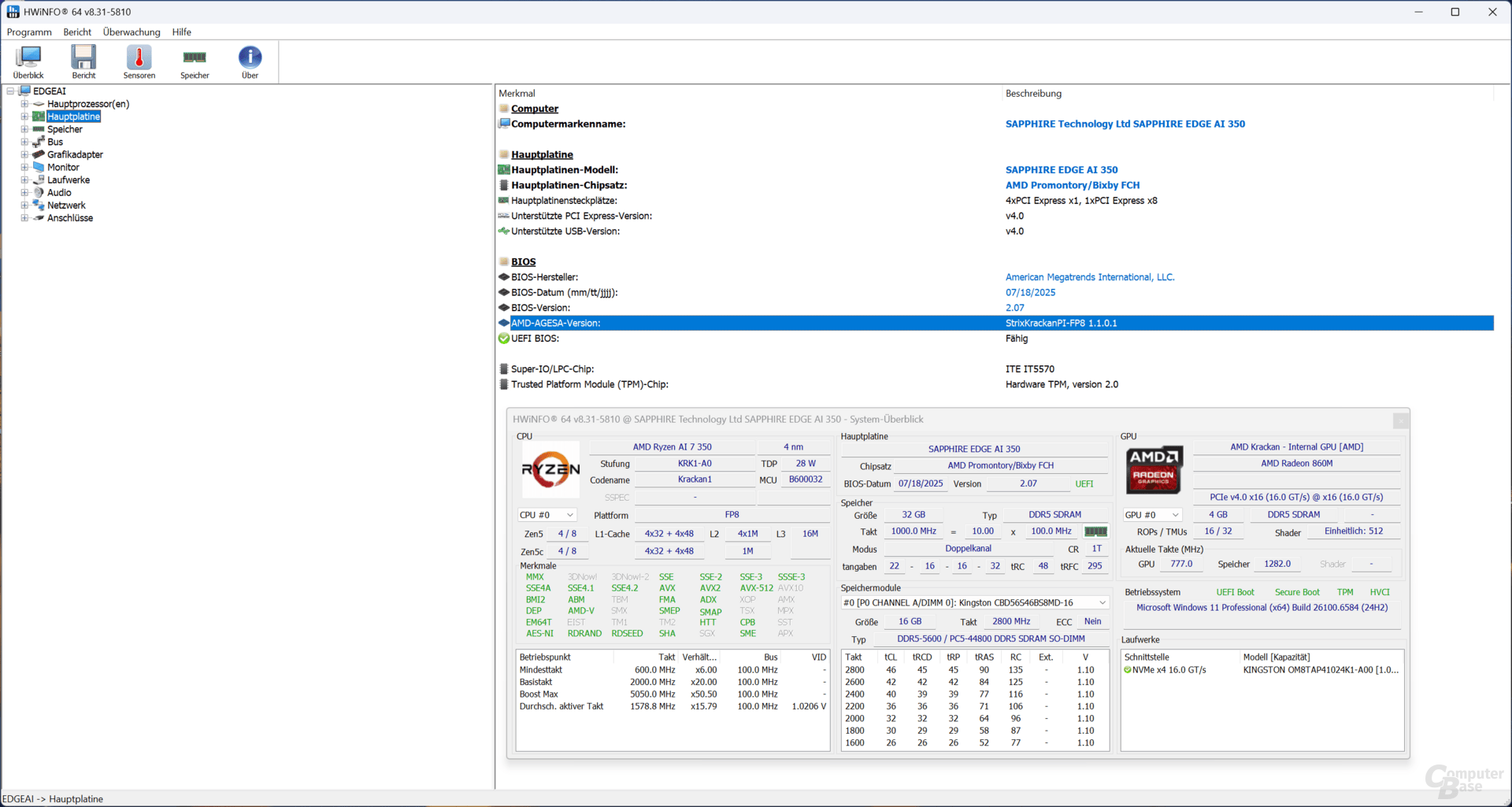 Sapphire Edge AI 350 im Einsatz