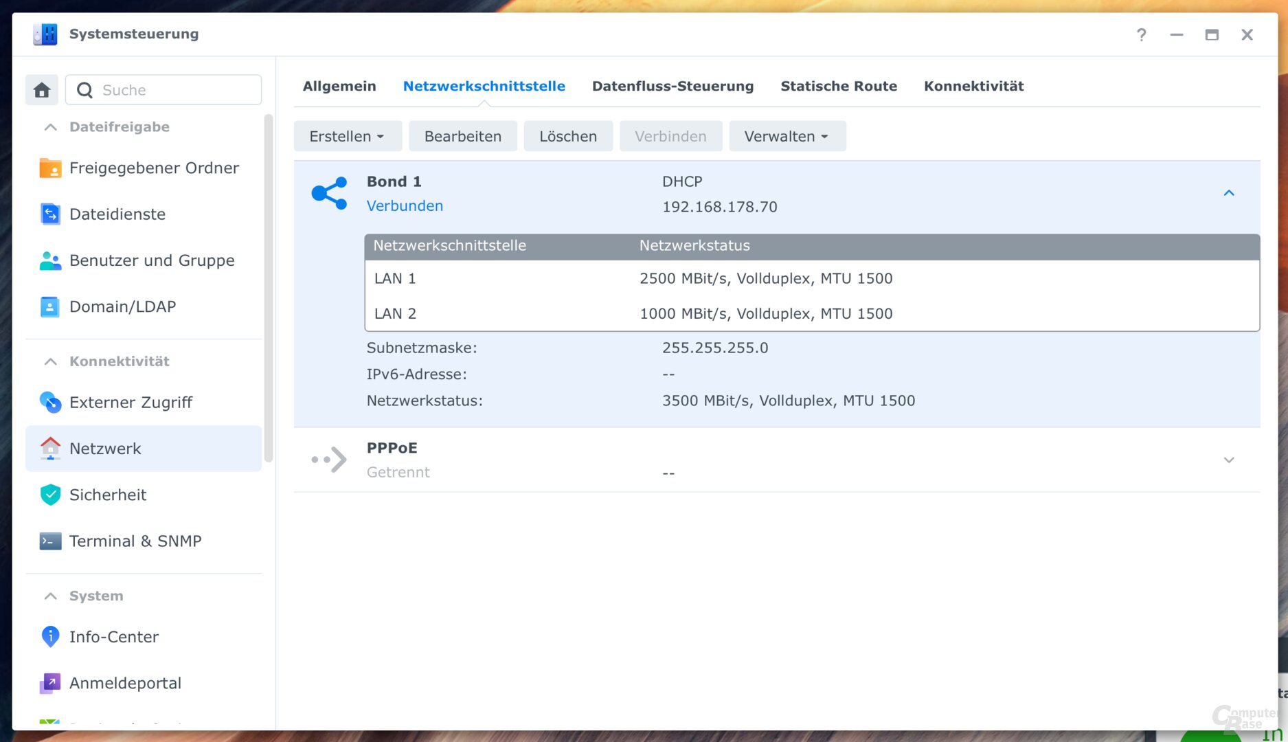 Link-Aggregation mit 1 und 2,5 GbE