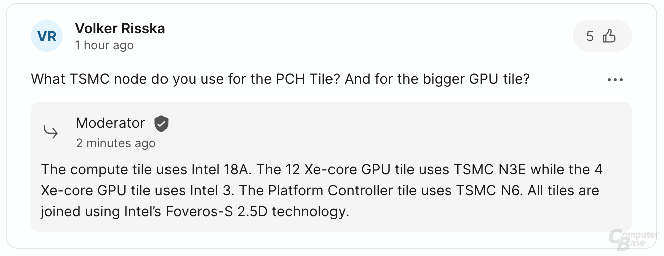ComputerBase-Rückfrage bei Intel zu Fertigungsprozessen