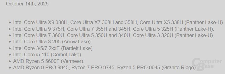 CPUID bestätigt Modellnamen für Intel Panther Lake