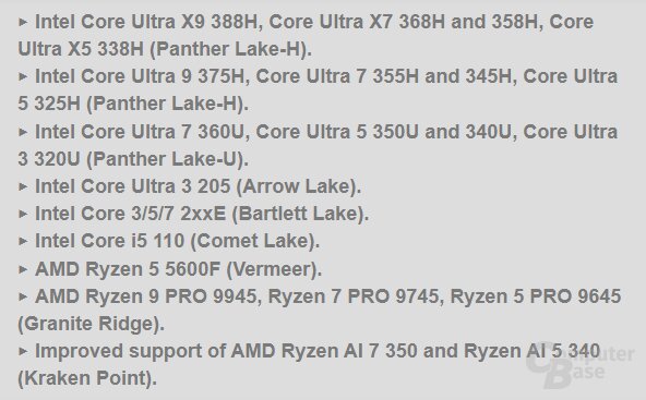 CPUID bestätigt Modellnamen für Intel Panther Lake
