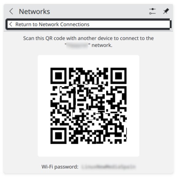 Beim Teilen eines Passworts per QR-Code wird auch das Passwort angezeigt.