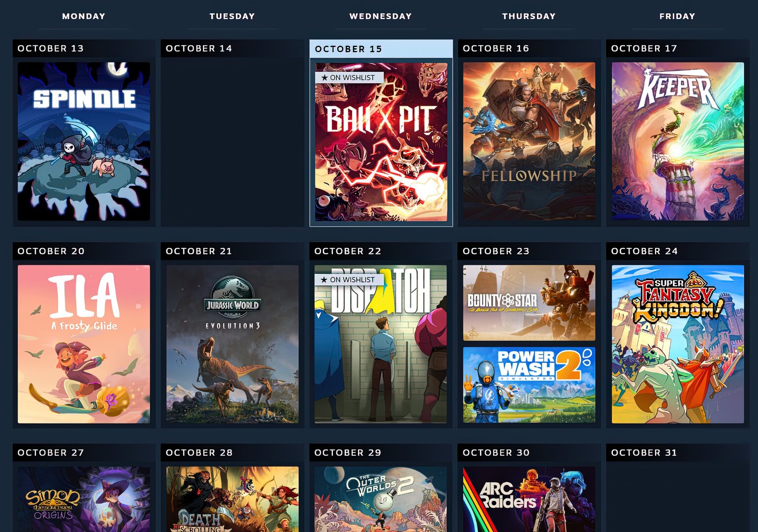 Der neue Kalender von Steam soll Neuerscheinungen empfehlen