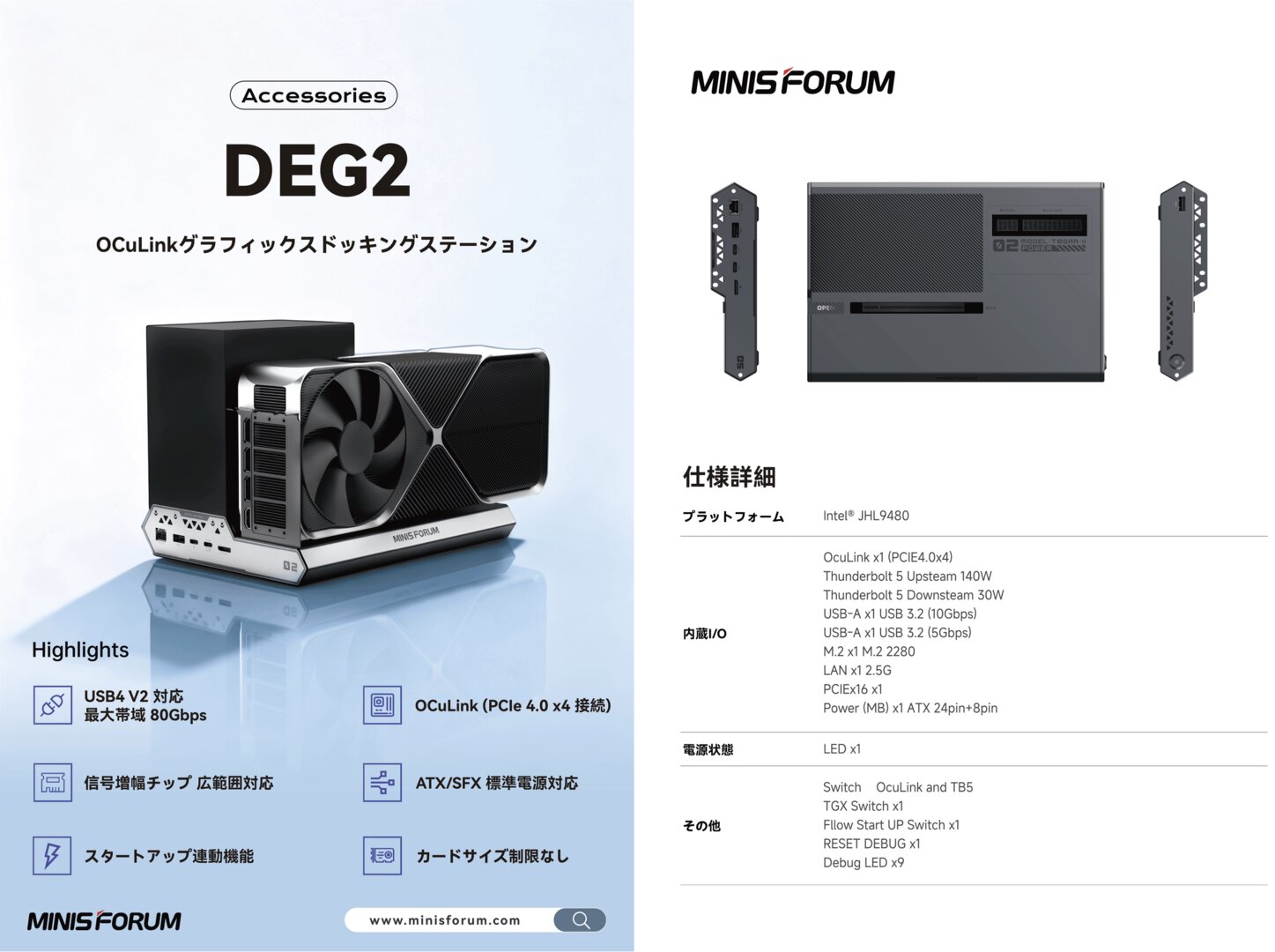 Das neue Minisforum DEG2 mit Thunderbolt 5.