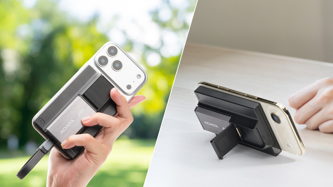 Adata SR800: Externe SSD mit Powerbank, die gleich das Smartphone auflädt Adata SR800: Externe SSD mit Powerbank, die gleich das Smartphone auflädt