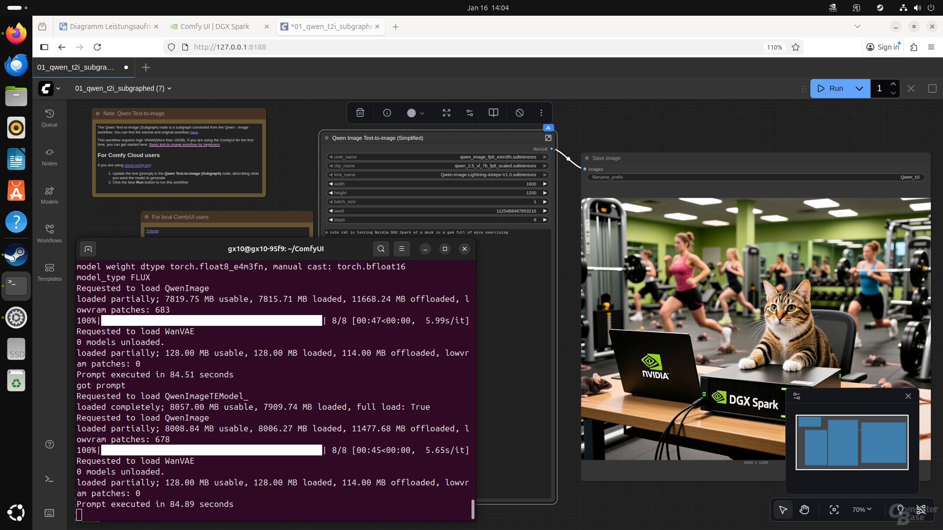Auch ComfyUI ist in für DGX Spark optimierter Version als Playbook hinterlegt und auch auf dem GB10 Superchip gut nutzbar