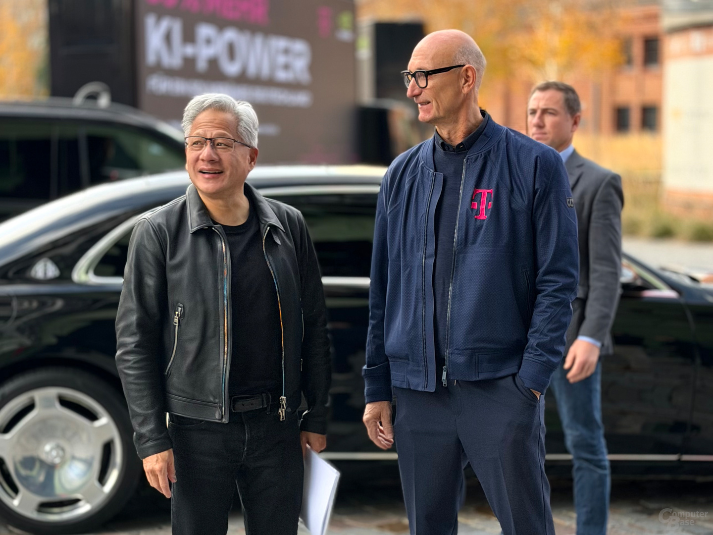 Jensen Huang mit Tim Höttges in Berlin