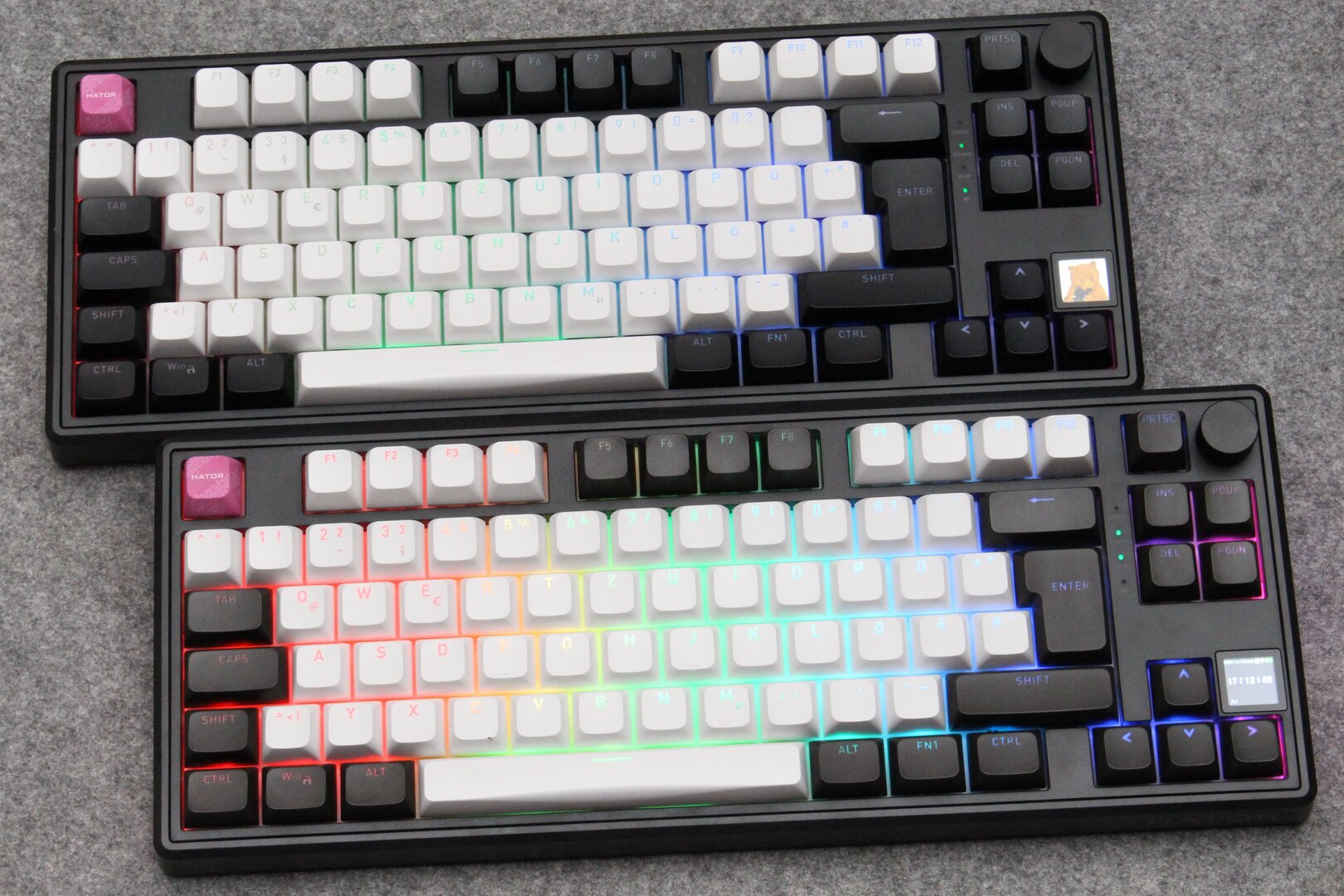 Die Skyfall Pro (unten) leuchtet deutlich heller