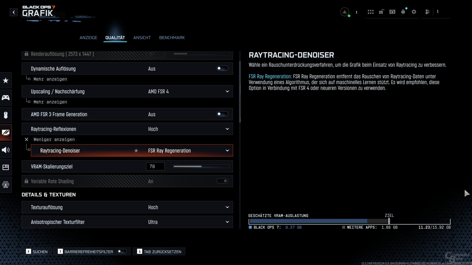FSR Ray Regeneration in COD: Black Ops 7 aktivieren