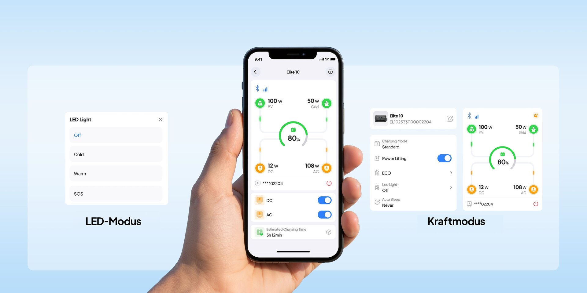 App-Steuerung der Bluetti Elite 10