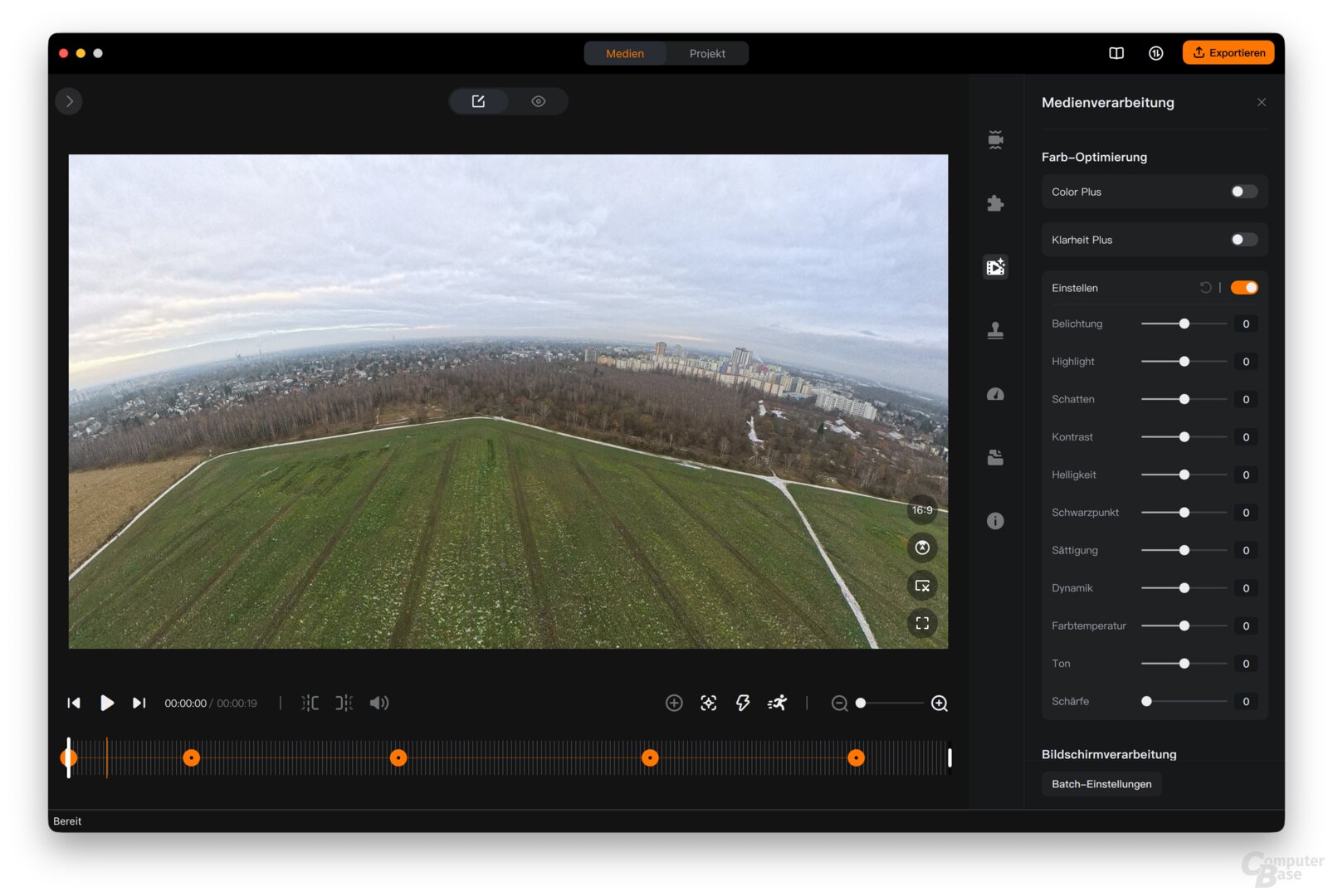 In Antigravity Studio können die 360°-Videos geschnitten, bearbeitet und mit zahlreichen Effekten versehen werden
