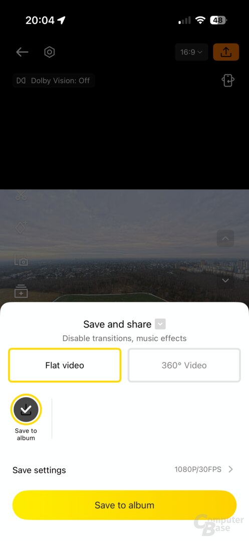 Videoerstellung in der Antigravity-App auf dem Smartphone