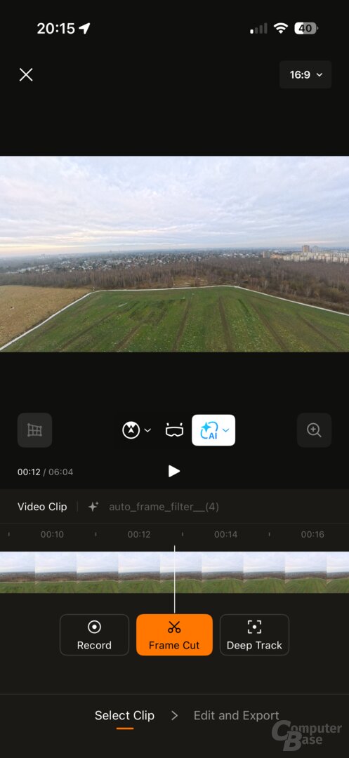 Videoerstellung in der Antigravity-App auf dem Smartphone