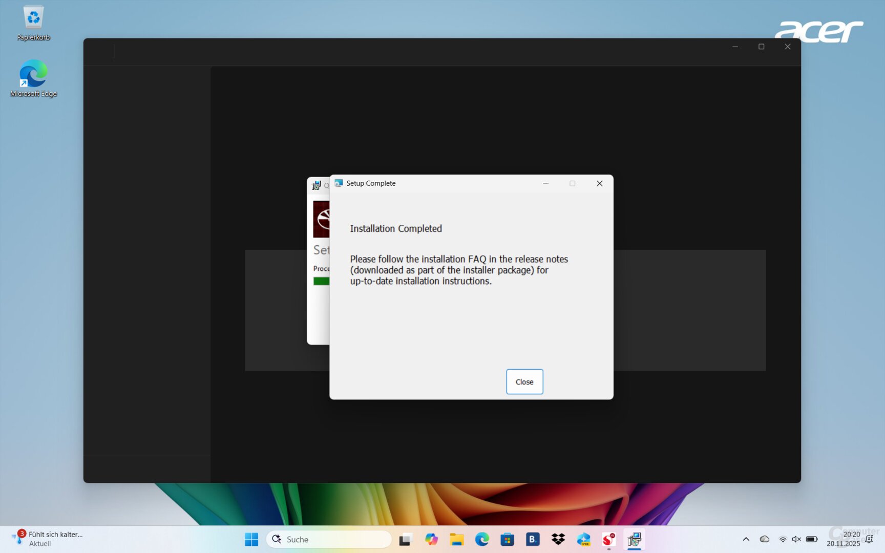 Die Treiber-Installation über das neue Snapdragon Control Center