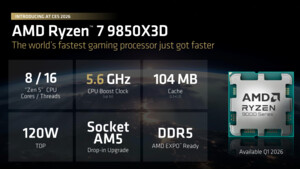 AMD Ryzen 7 9850X3D enthüllt: 2,5 Prozent mehr Spieleleistung sind eine neue CPU wert
