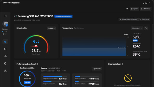 Samsung Magician 9.0: SSD-Software erhält konfigurierbare Widgets