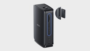 Anker Nano Docking Station: Kleiner Laptop-Hub wird in die Docking Station gesteckt