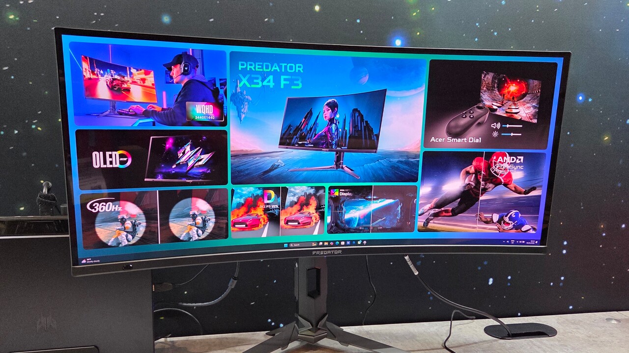 Neue Acer-Monitore: 1.000 Hz, QD-OLED in Ultrawide und 5K oder 6K